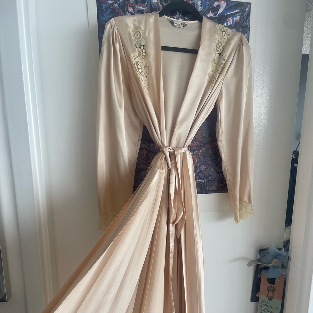 Vintage Christian Dior Silk Hollywood Robe-Gown